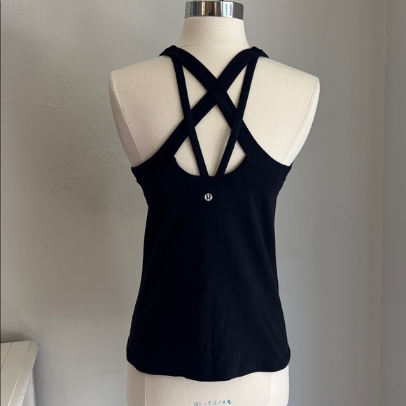 Lululemon Black Mesh Inset Crossback Workout Tank, Black - Picture 5 of 10